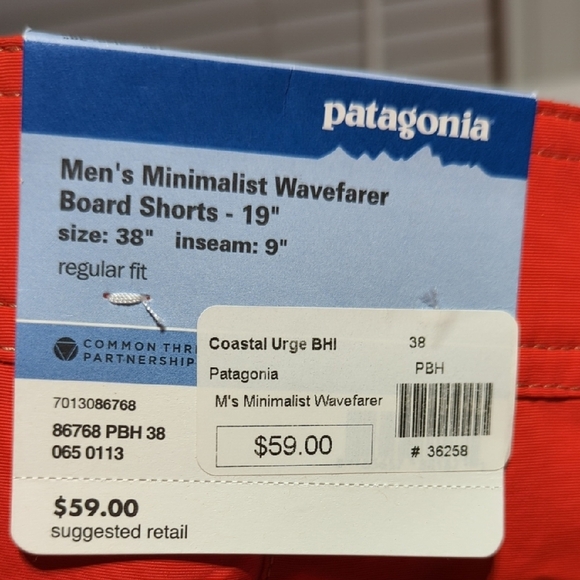 Patagonia Men's Bright Orange Board Shorts - Picture 7 of 16